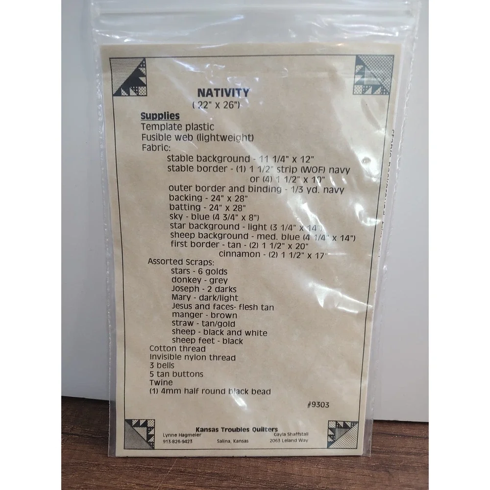 Kansas Troubles Quilters #9303 Nativity Sewing Quilt Pattern Christmas 22